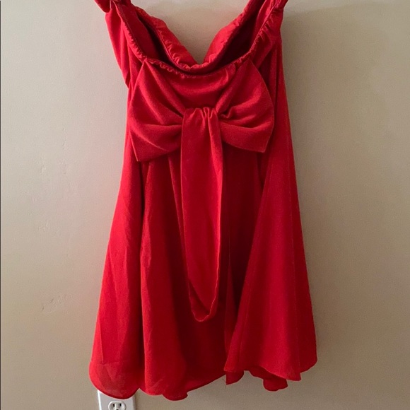 Minuet Red Strapless Dress - Picture 2 of 5